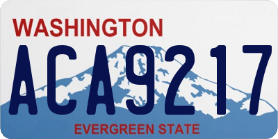 WA license plate ACA9217