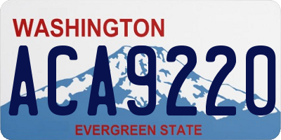 WA license plate ACA9220