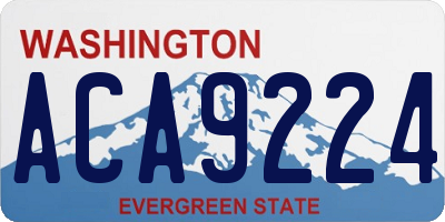 WA license plate ACA9224