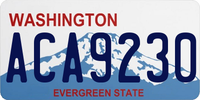 WA license plate ACA9230