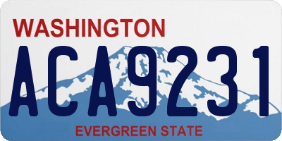 WA license plate ACA9231