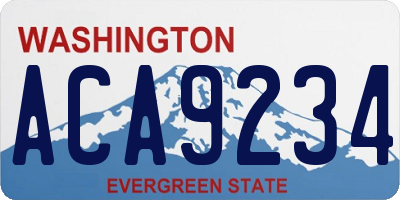 WA license plate ACA9234