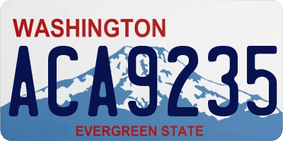 WA license plate ACA9235