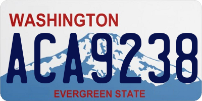WA license plate ACA9238