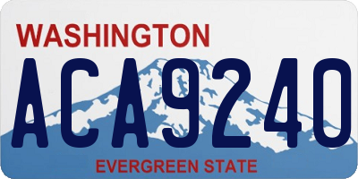 WA license plate ACA9240