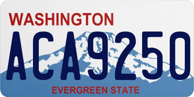 WA license plate ACA9250