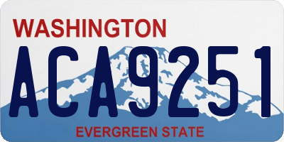 WA license plate ACA9251