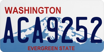 WA license plate ACA9252