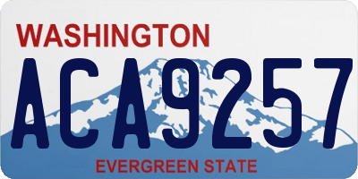 WA license plate ACA9257