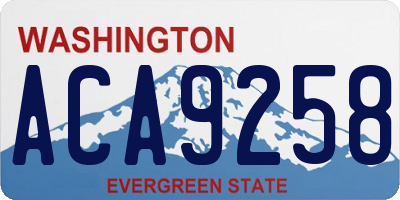 WA license plate ACA9258