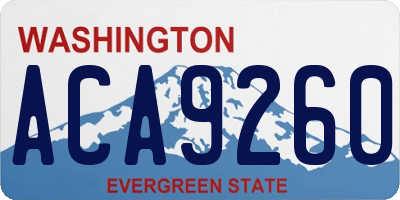 WA license plate ACA9260