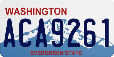 WA license plate ACA9261