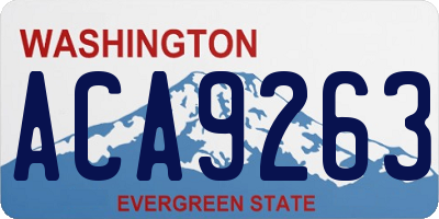 WA license plate ACA9263