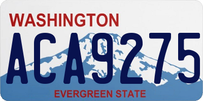 WA license plate ACA9275