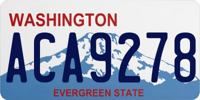 WA license plate ACA9278