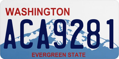WA license plate ACA9281