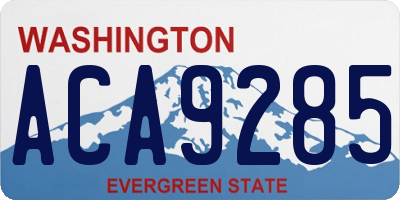 WA license plate ACA9285