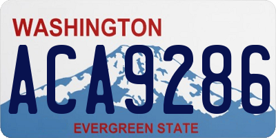 WA license plate ACA9286