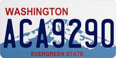 WA license plate ACA9290