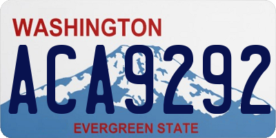 WA license plate ACA9292