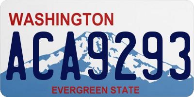 WA license plate ACA9293