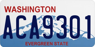 WA license plate ACA9301