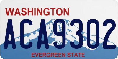 WA license plate ACA9302