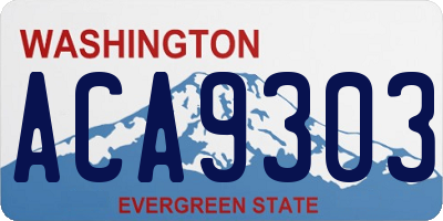 WA license plate ACA9303