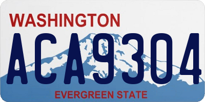 WA license plate ACA9304