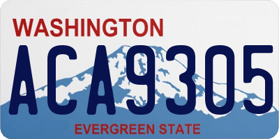 WA license plate ACA9305