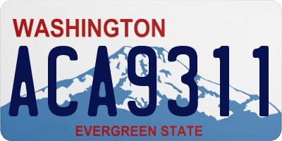 WA license plate ACA9311