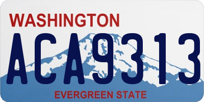 WA license plate ACA9313