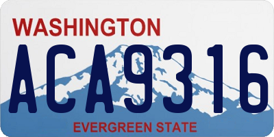 WA license plate ACA9316