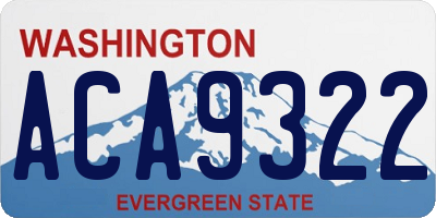 WA license plate ACA9322
