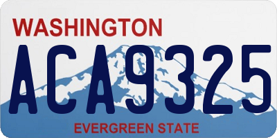 WA license plate ACA9325