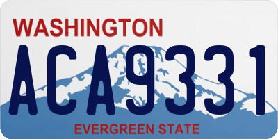WA license plate ACA9331