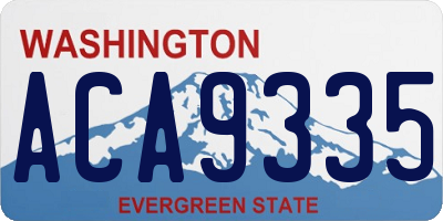 WA license plate ACA9335