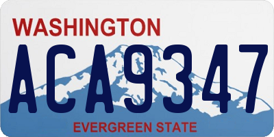 WA license plate ACA9347