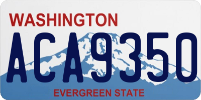WA license plate ACA9350