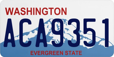 WA license plate ACA9351