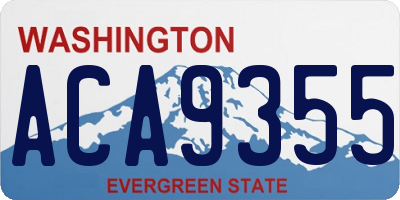 WA license plate ACA9355