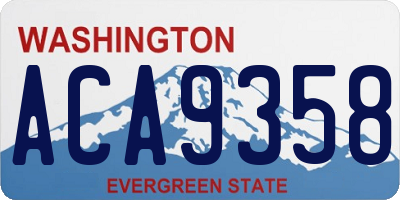 WA license plate ACA9358