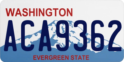 WA license plate ACA9362