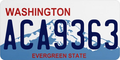 WA license plate ACA9363