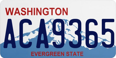 WA license plate ACA9365