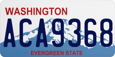 WA license plate ACA9368