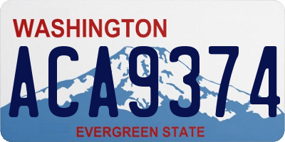 WA license plate ACA9374