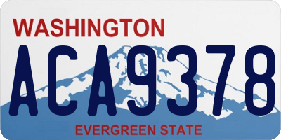 WA license plate ACA9378