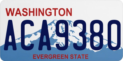 WA license plate ACA9380