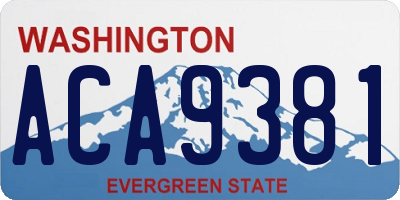 WA license plate ACA9381